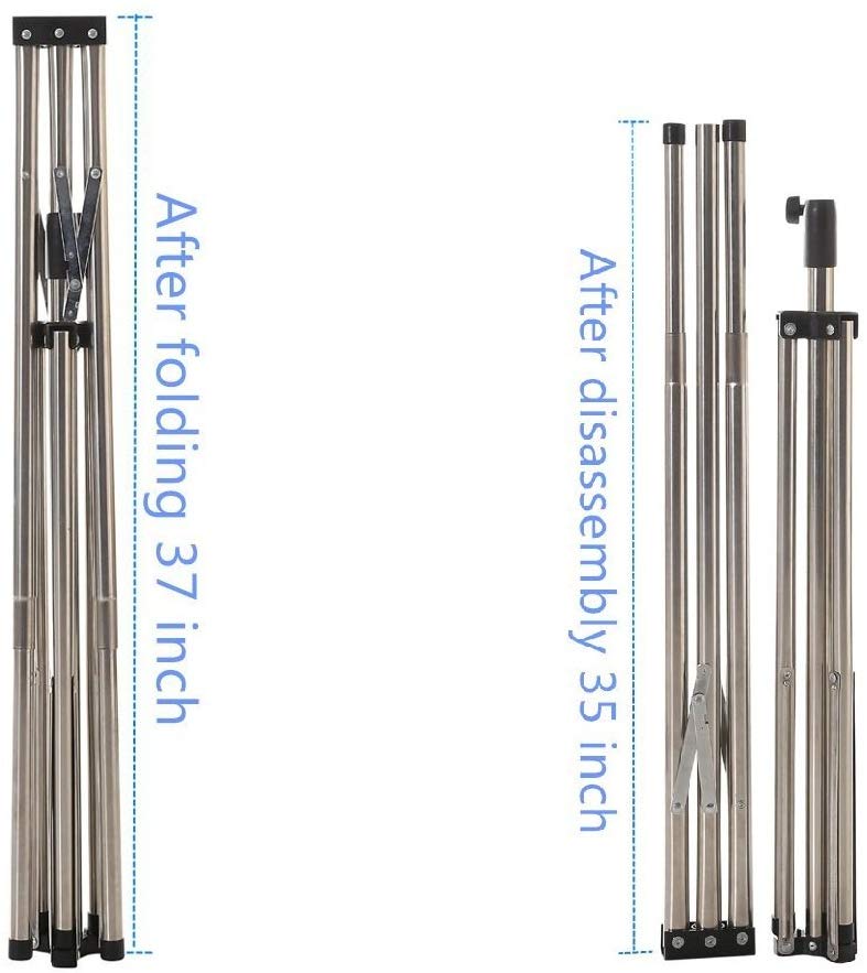 BigTron Clothes Airer Rail, Folding Clothes Drying Rack Telescoping High Capacity Stainless Steel Laundry Drying Rack Adjustable Tripod with Shoulder Carry Storage Bag