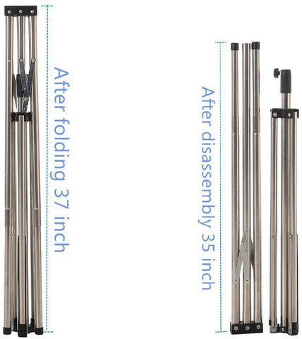 Image of BigTron Clothes Airer Rail, Folding Clothes Drying Rack Telescoping High Capacity Stainless Steel Laundry Drying Rack Adjustable Tripod with Shoulder Carry Storage Bag