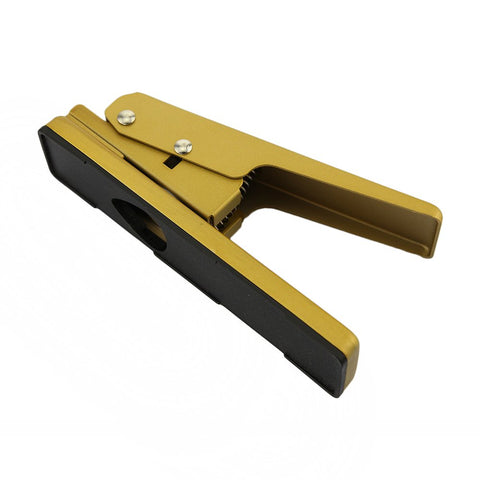 Image of DBPOWER Custom Guitar Pick Punch, Plectrum Pick Press Plastic Card Hole Punch Picks Maker Cutter DIY Machine, Golden