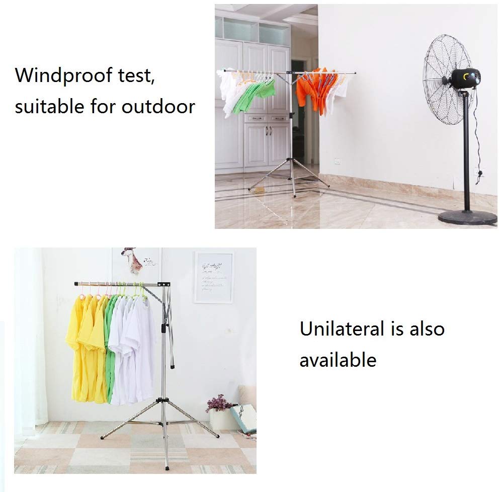 BigTron Clothes Airer Rail, Folding Clothes Drying Rack Telescoping High Capacity Stainless Steel Laundry Drying Rack Adjustable Tripod with Shoulder Carry Storage Bag