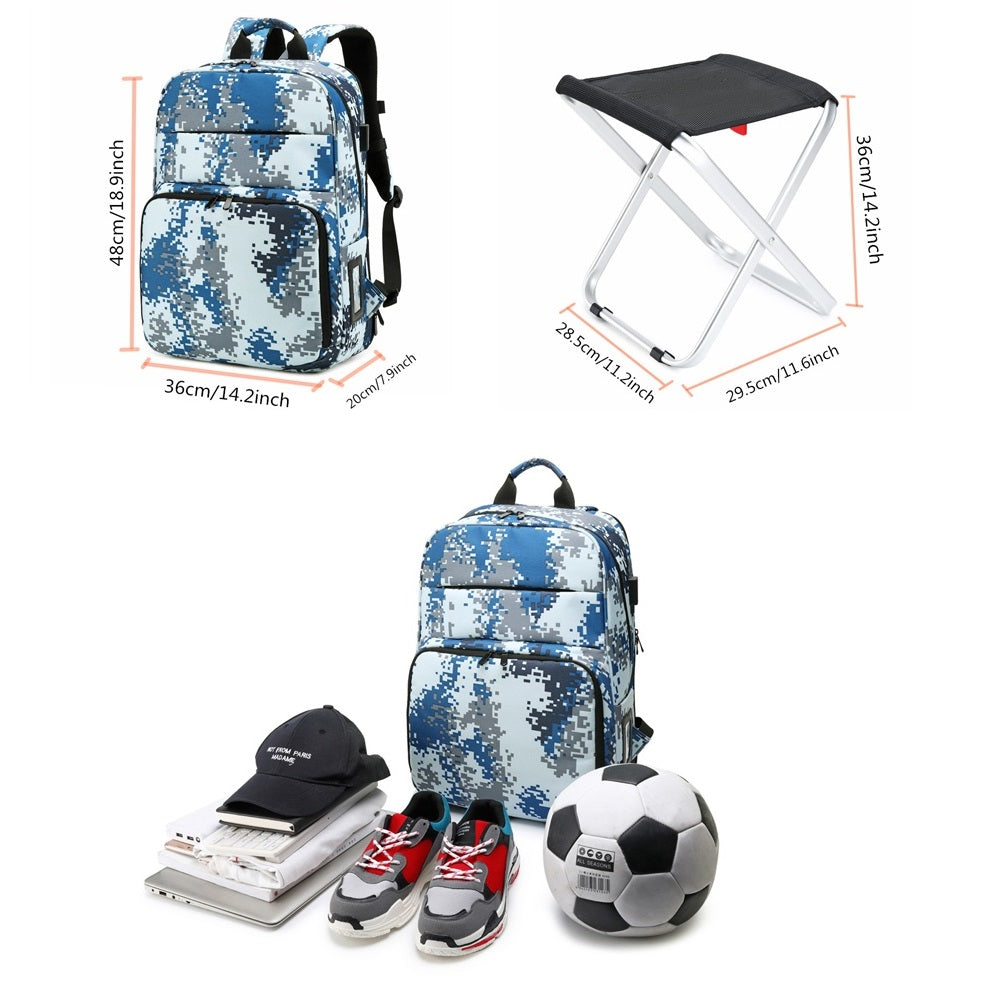 BigTron Camouflage Backpack Stool Combo