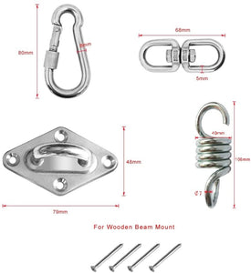 Kglobal Hammock Hanging Kit, Swivel Hook, Stainless Steel 600lb Capacity, Perfect for Hammocks, Chairs, Beds, Baskets, Furniture, Swings Outdoor/Indoor