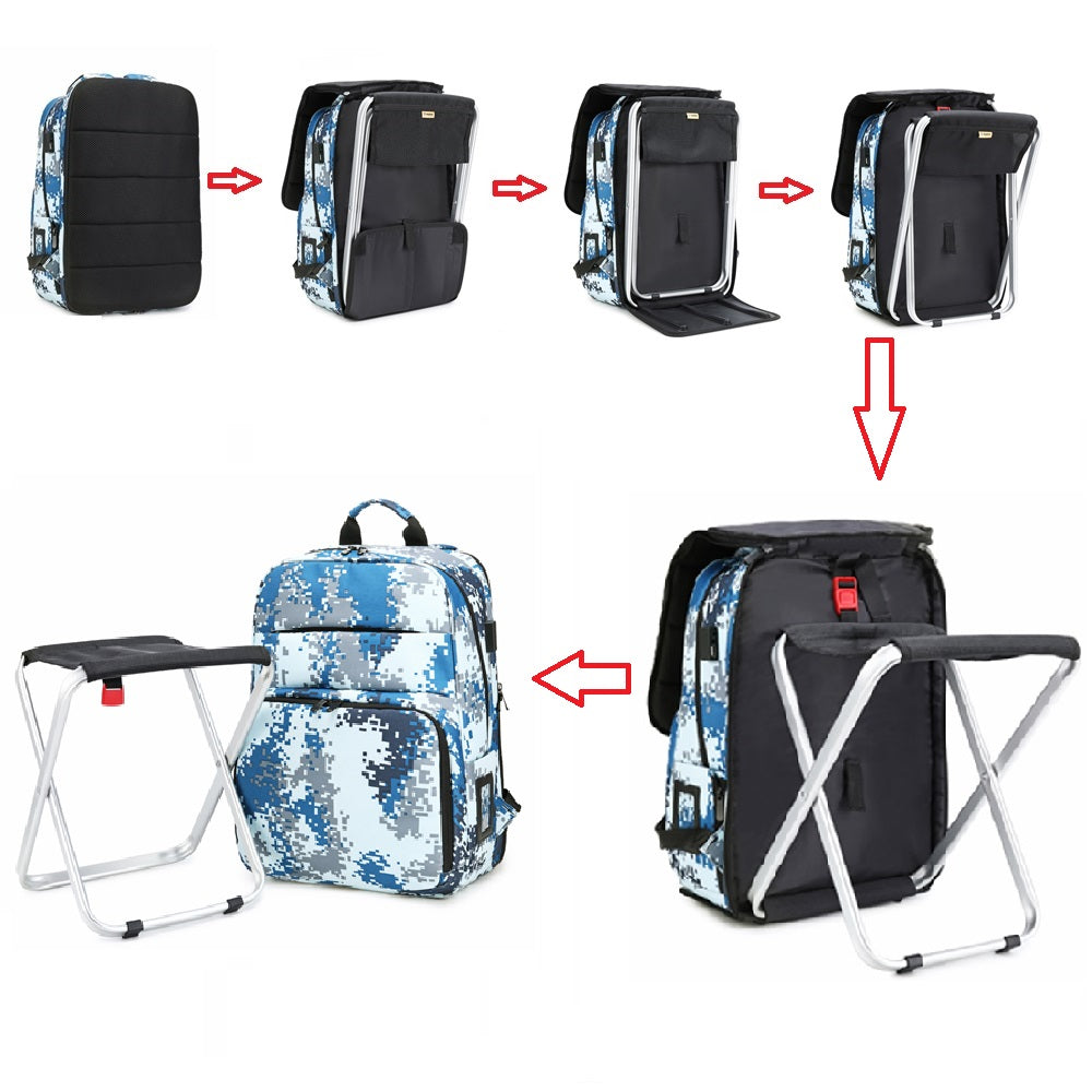 BigTron Camouflage Backpack Stool Combo
